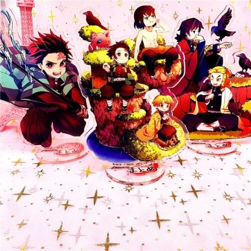 10 pcs/lot Demon Slayer: Kimetsu no Yaiba Figure Acrylic Stand Model Toys Tanjirou Nezuko Inosuke Figure acrylic Pendant toy