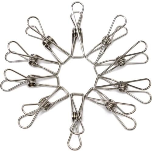 10pcs Clothing Pants Underwear Towel Socks Multipurpose Small Metal Clip Party Wedding Stainless Steel Pegs Birthday Decor