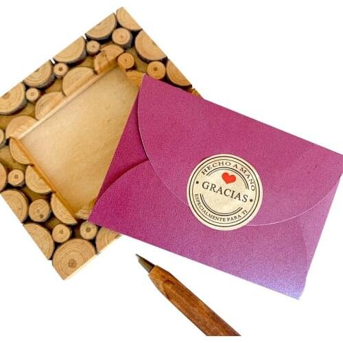 500PCS Round Natural Kraft Handmade Stickers scrapbooking for package adhesive thank you sticker seal labels stationery