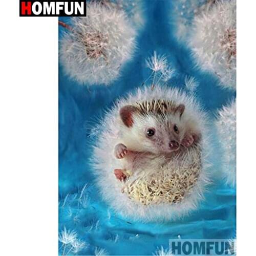 HOMFUN Full Square/Round Drill 5D DIY Diamond Painting "Animal hedgehog" 3D Diamond Embroidery Cross Stitch Home Decor A19356