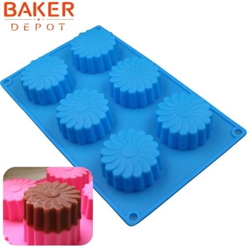 BAKER DEPOT windmills silicone cake soap mold flower jelly pudding molds candle ice cube cake baking bakeware mould 6 lattices