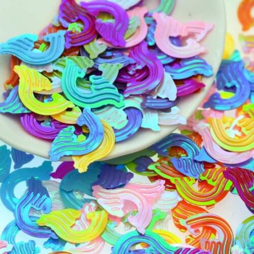 20g 9X17mm mixed Color Plastic Cupped Rainbow Scrap-booking Sequins Loose Sequins for Crafts Wedding Party Decoration Sequins