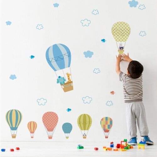 Colorful Balloons Animals cloud wall stickers For kids rooms decals children bedroom kindergarten Decoration wall sticker Decals