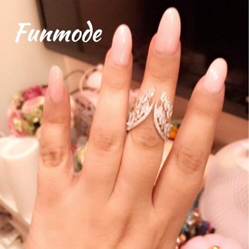 Funmode Top Quality AAA Cubic Zircon Geometric Shape Rings for Women Gift Trendy Womens Jewelry Bijourx Femel F008R