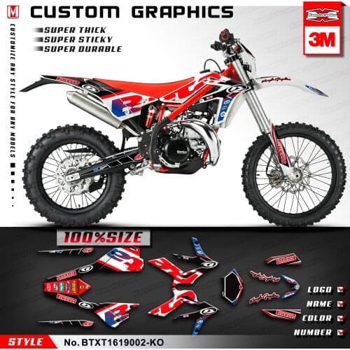KUNGFU GRAPHICS Motocross Stickers Decal Kit for Beta 250 300 Xtrainer X-Trainer X Trainer 2016 2017 2018 2019 2020 Customizable