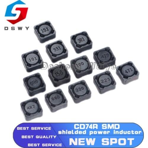 10PCS Inductor CD74R Power Inductance SMD 7*7*4MM 2.2UH 3.3UH 4.7UH 6.8UH 10UH 15UH 22UH 33UH 47UH 68UH 100UH 150UH 330UH 470UH