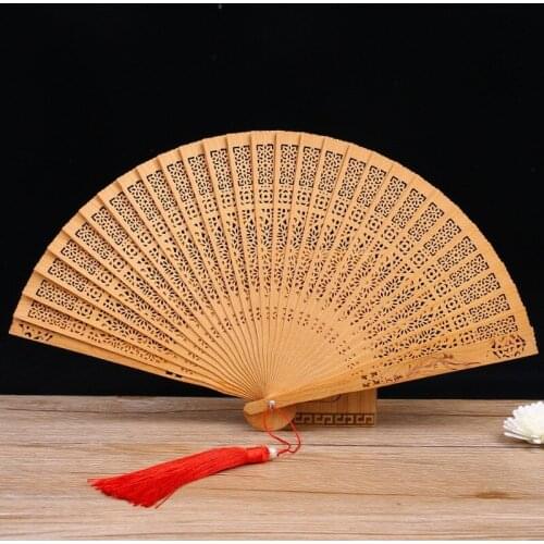 Chinese wind folding fan custom women with pendant classic portable fan gift fan high quality fan chinese folding fan