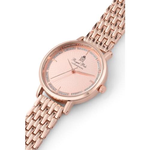 Royal Club De Polo Barcelona Metal Rose Gold Cord Metal Rose Gold Case Women Wristwatch