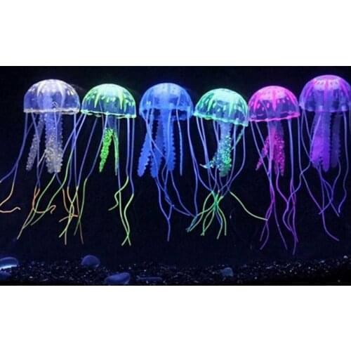 Colorful Artificial Glowing Effect Fish Tank Decoration Aquarium Jellyfish Ornament Fish Tank Decoration Aquatic Pet Supplies