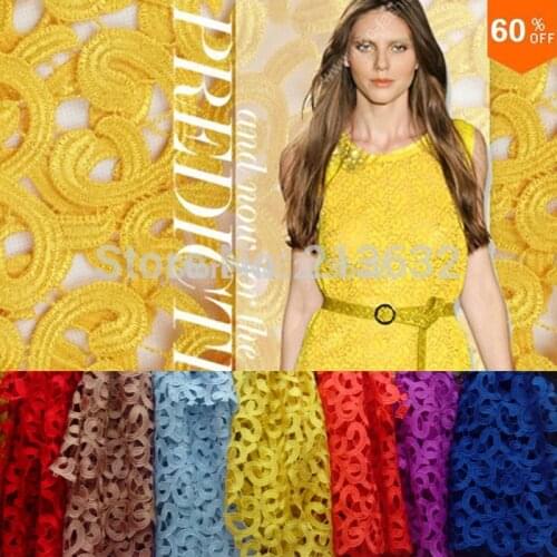 Best PQYY34 african guipure lace water soluble chemical lace guipure lace fabric hollow out african lace fabrics fashion week
