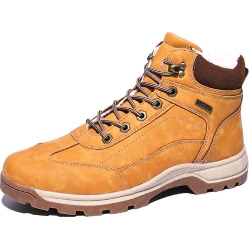 2021 winter mens snow boots plus velvet thick high-top cotton shoes short boots mens boots cotton boots Motorcycle boot hiking