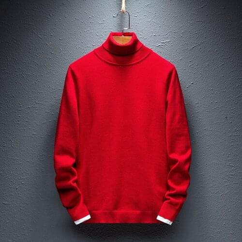 MRMT 2021 Brand Autumn Winter Mens Turtleneck Sweater Repair Body Thick for Male Warm Pure Color Loose Sweater Clothing