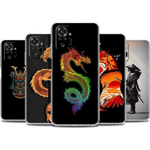 Soft Clear Case For Xiaomi Redmi Note 10 9 8 Pro 9S 10S 8T 9A 9C K40 7 9T 8A Shockproof Silicone Phone Cover Japan Ninja Warrior