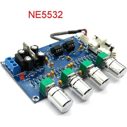 NE5532 Stereo Pre-amp Preamplifier Tone Board Audio 4 Channels Amplifier Module 4CH CH Control Circuit Telephone Preamp