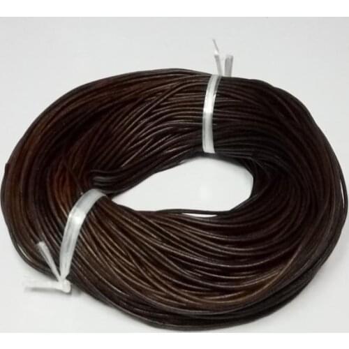 90m/Roll Pear new black True Cowhide Beading Cord 2mm diameter Wire Handcraft Accessories for bracelet & necklace free shiping