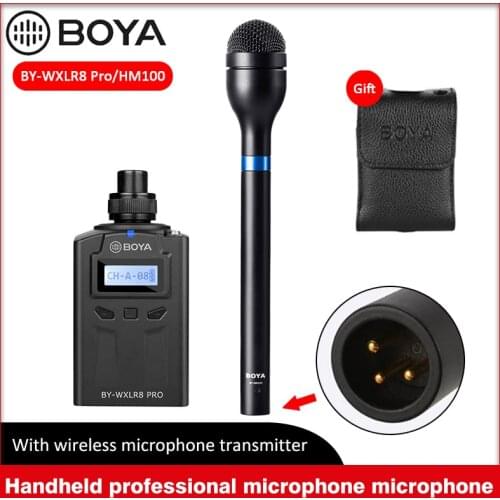 BOYA BY-HM100 Handheld Microphone Alloy Omni Directional Mic Dynamic XLR Output for Speech Presentation Video ENG EFP Interview