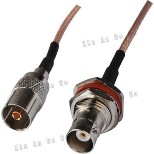 The factory sales RF Coaxial cable TV to BNC connector TV female to BNC female Jack RG316 Pigtail cable 15cm fast ship