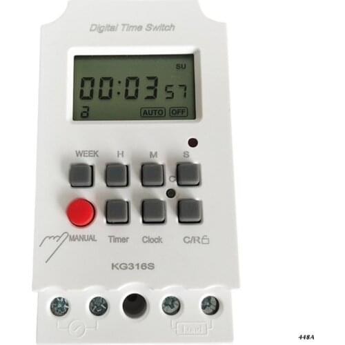 KG316S Micro‑Computer Timer LCD Display Programmable Digital Time Switch Second Control Timing 32 Groups On/Off 220V