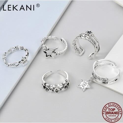 Romantic Star Ring For Women And Men Vintage Adjustable Opening Unisex Silver Color Rings Classic Fashion Jewelry New Trend Ring