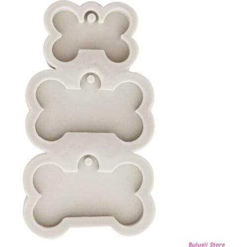 DIY Dog Tag Bone Shaped Keychain Casting Silicone Mould Crafts Key Chain Pendant Making Tools Crystal Epoxy Resin Mold AXYD