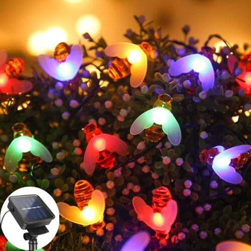 Solar Led Light Outdoor Solar Garland 20/30/50 Led Honey Bee Christmas String Lights Fairy Lights for Summer House and Garden