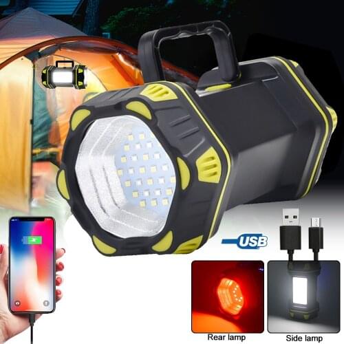 1200LM Flashlight USB Recharge Ultra Light Searchlight Camping Fishing Torch 8 Modes Outdoor Flashlight With COB Side Light