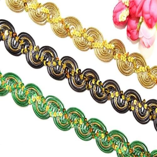 Wavy sequined lace sequined webbing clothing accessories side color sequined ribbon lace