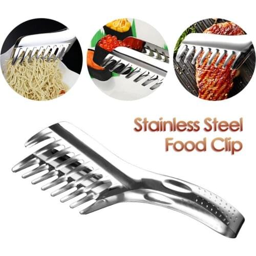 Stainless Steel Food Clip Kitchen Cooking Salad BBQ Clip For Kitchen Cooking Tools Buffet Food Clip Kitchen Accessories Tool