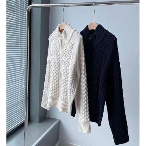 2021 New Winter Runway Vintage Cashmere Cardigan Women Solid Retro Knitted Sweater Chic Loose Jumper Jacquard Sweaster