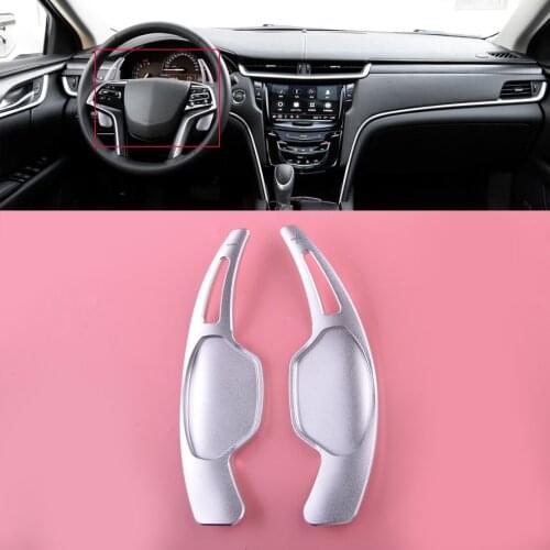 1 Pair Car Steering Wheel Shift Paddle Shifter Extension Silver Fit for Cadillac XTS 2013 2014 2015 2016 2017 2018