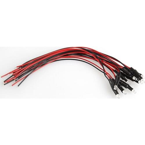 10pcs DC 24V 18cm 3mm Pre Wired LED Lamp Light Bulb Emitting Diode