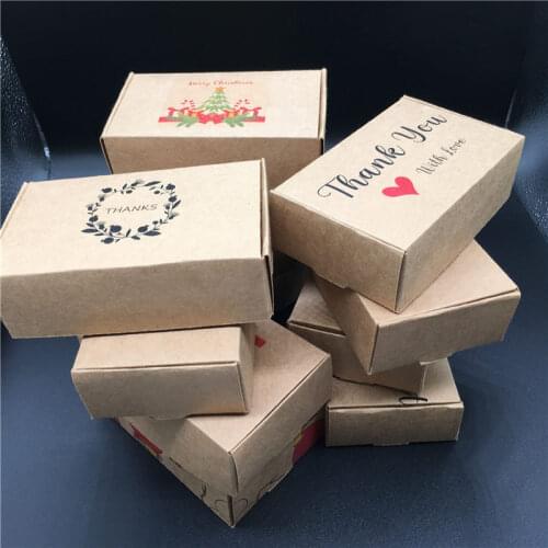 10PCS/Lot 11.5x7x3.5cm Rectangle Kraft Packaging Box Wedding Party Favor Supplies Handmade Soap Chocolate Candy Storage Carton