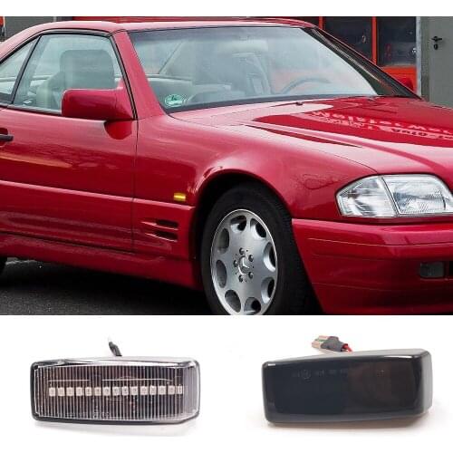 2Pcs Dynamic Amber LED Side Marker Light Blinker Turn Signal Lamps For Mercedes Benz W201 190 W124 W202 W140 R129