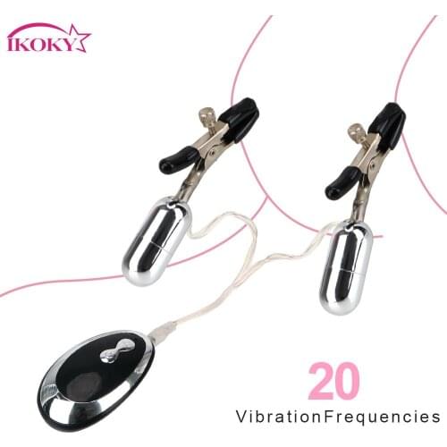 20 Frequency Nipple Vibrator Breast Massage Nipple Clitoral Stimulation Nipple Clamps Clitoral Clip Sex Toys for Women Couple
