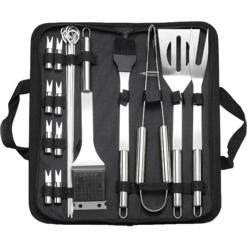 20Pcs Portable Multifunctional Cookware With Portable Storage Bag Stainless Steel Portable Cooking Tools