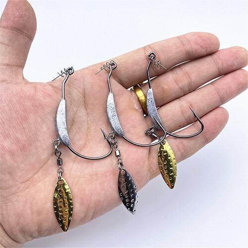 3PCS/Bag Fishing Soft Worm Hooks High Carbon Steel Crank barb hook Wide Super Lock Fishhooks Lure Softjerk Hooks Fishing gear