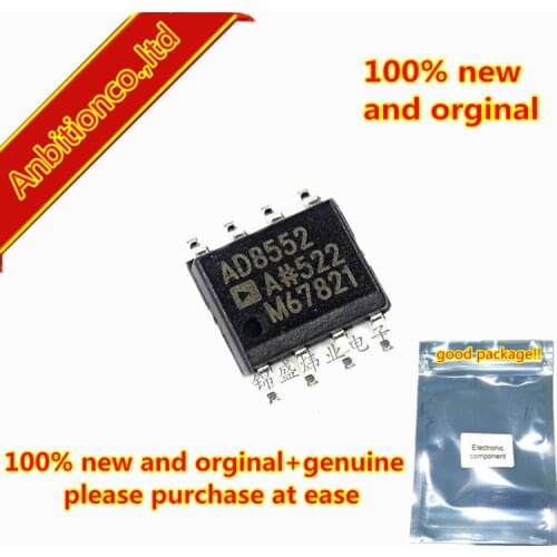 5pcs 100% new and orginal AD8552ARZ AD8552A SOP8 Zero-Drift, Single-Supply, Rail-to-Rail Input/Output Operational Ampl in stock