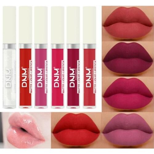 6Pcs/Set Sexy Velvet Lip Glaze Set Oil Matte Long Lasting Moisturizer Lipstick Waterproof Lip Tint Cosmetic Makeup Kit TSLM1