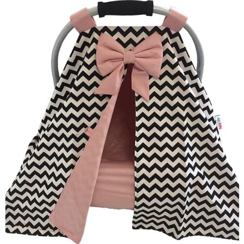 Jaju Baby Black Zigzag and Powder Combined Stroller Cover and Inner Cover