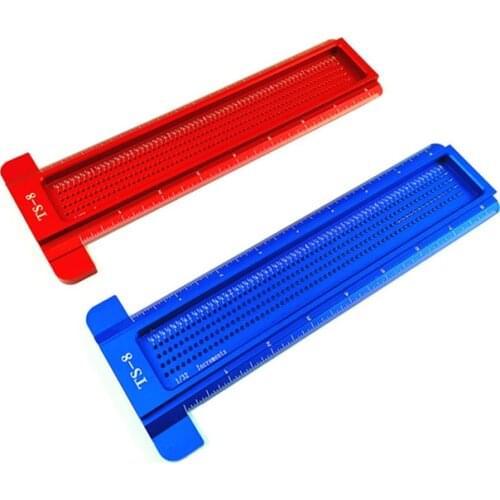 Woodworking Scriber TS-8 Center Finder T Type Ruler Gauge Crossed-Out Hole Scribing Tool Aluminum Alloy Measuring for Carpenter
