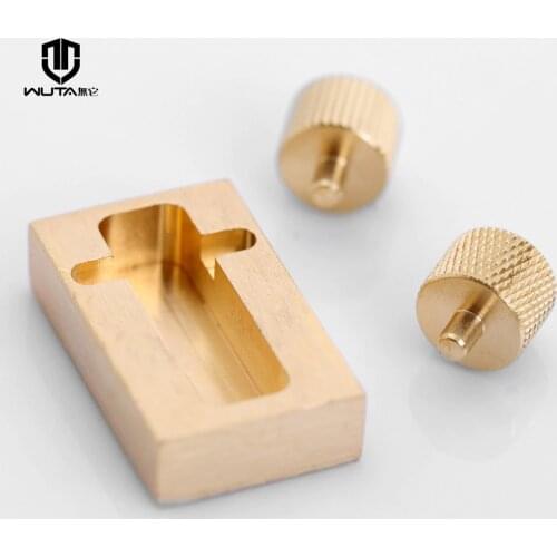 WUTA Leather Craft Brass Edge Oil Box With Two Rollers Mini Side Oil Hopper Box Dye Box Bucket DIY Leather Tool Standard Shiping