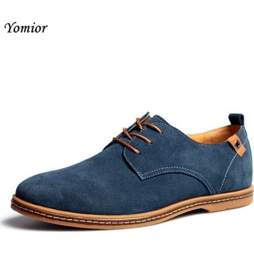 Handmade Mens Casual Shoes Fashion Cow Suede Leather Shoes Men Loafers Moccasins Mens Flats Male Driving Wedding Shoes Big Size