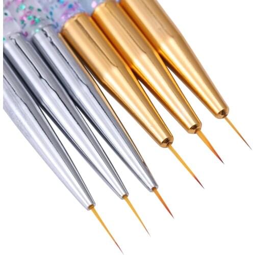 3Pcs Acrylic Nail Art Liner Brush Set 3D Tips Manicure French Stripe Ultra-thin Line Drawing Pen UV Gel Brushes Painting Tools