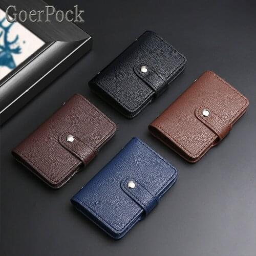 New High-end Fashion RFID Blocking Leather Wallet Credit ID Card Holder Purse Money Case For Men Women 26+2 Bits Card Bag