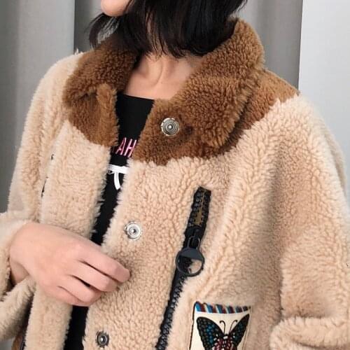 Real Fur Coat Women Sheep Shearing Overcoat 2020 Winter Warm100% Wool Jacket Female Long Parka manteau femme LX2495