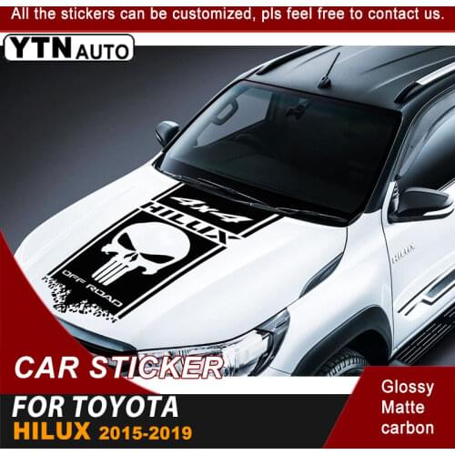 Fit For Toyota Hilux Revo 2015 2016 2017 2018 2019 4x4 Off Road Car Sticker Hood Stripe Graphic Vinyl Personality Cool Car Decal