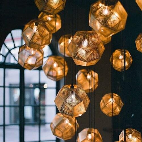 Nordic Geometry Box Bric Pendant Lights Balcony Dining Room Living Room Modern Simplicity Stair Hanger Lamp Fixture