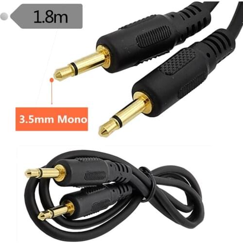 Gold-plated copper 3.5mm mono mono dual male cable mono 3.5mm male to male audio cable headphone cable