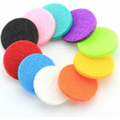 Colorful 27mm Felt Pads for 35mm Round Shape Aromatherapy Perfume Locket Pendant Essential Oil Diffuser Pendant