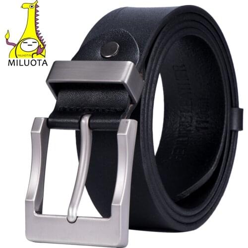 MILUOTA leather belt men luxury strap male cow genuine leather belts for men vintage ceinture pin buckle brand belt dropshipping
